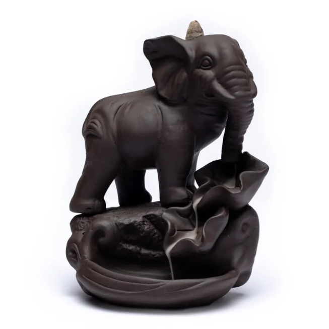 Rückfluss Weihrauchbrenner Elefant - 12x9x17 cm 