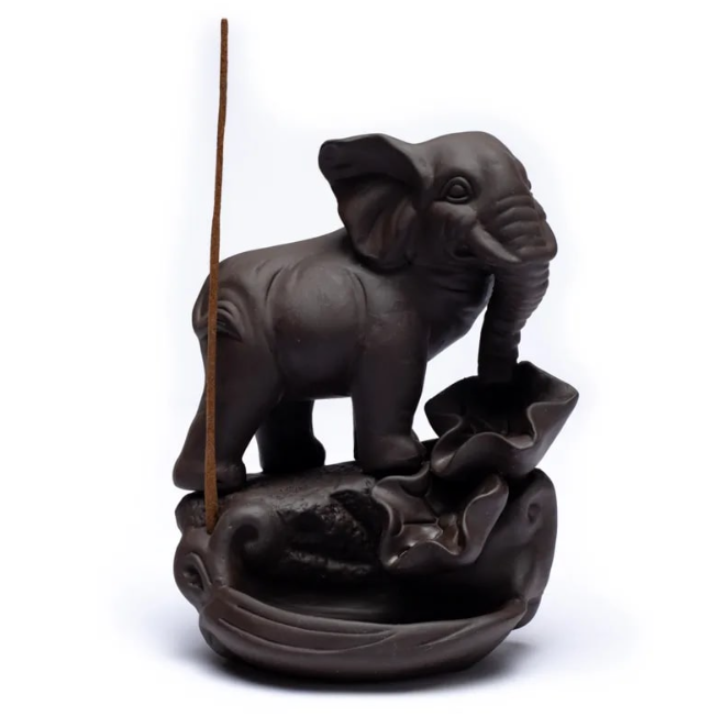 Rückfluss Weihrauchbrenner Elefant - 12x9x17 cm 