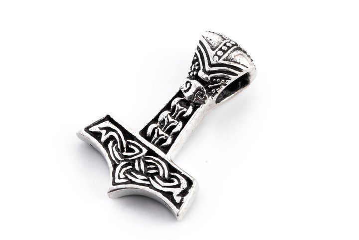 Schmuck Anhänger - AKIR - 2 cm - Kleiner Wikinger Thorshammer - Silber