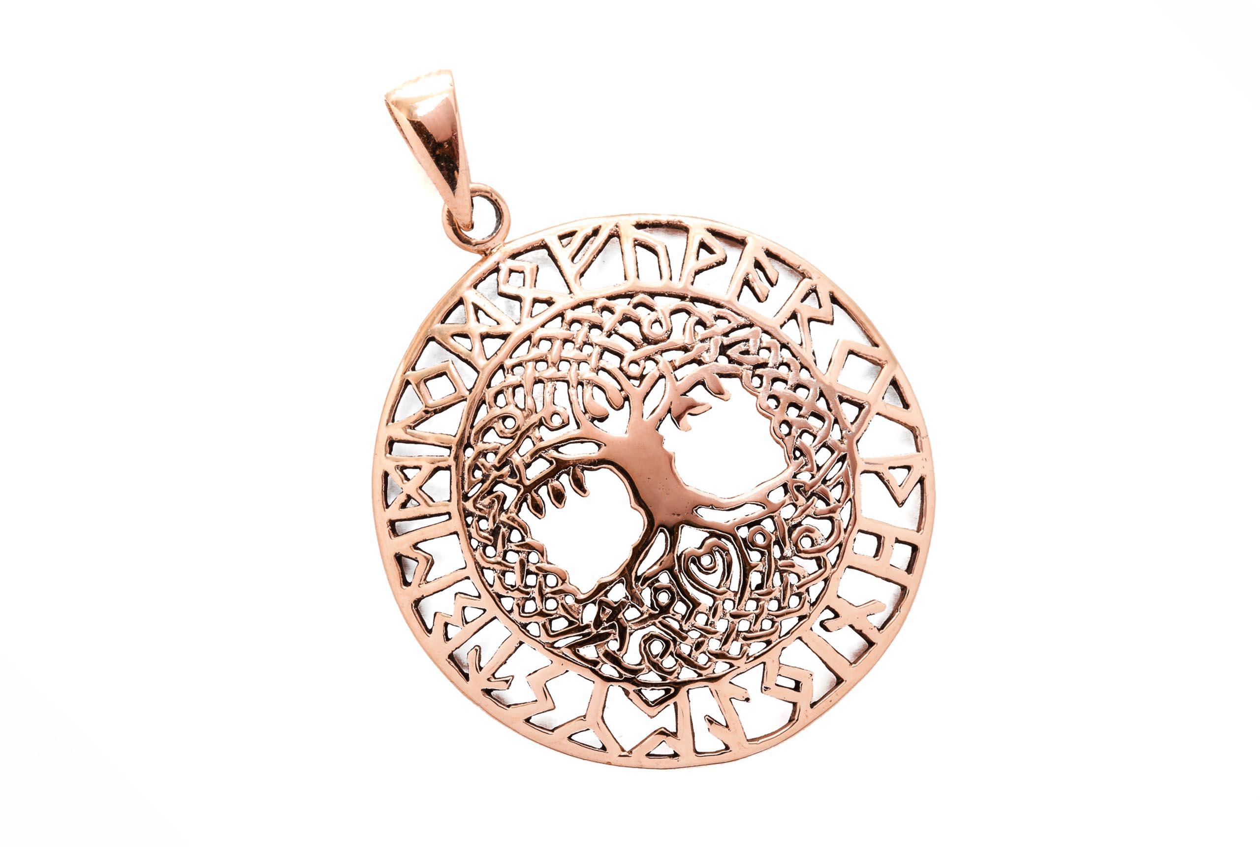 Schmuck-Anhänger - BARUNA - 5 cm - Keltischer Lbenesbaum YGGDRASIL - Bronze
