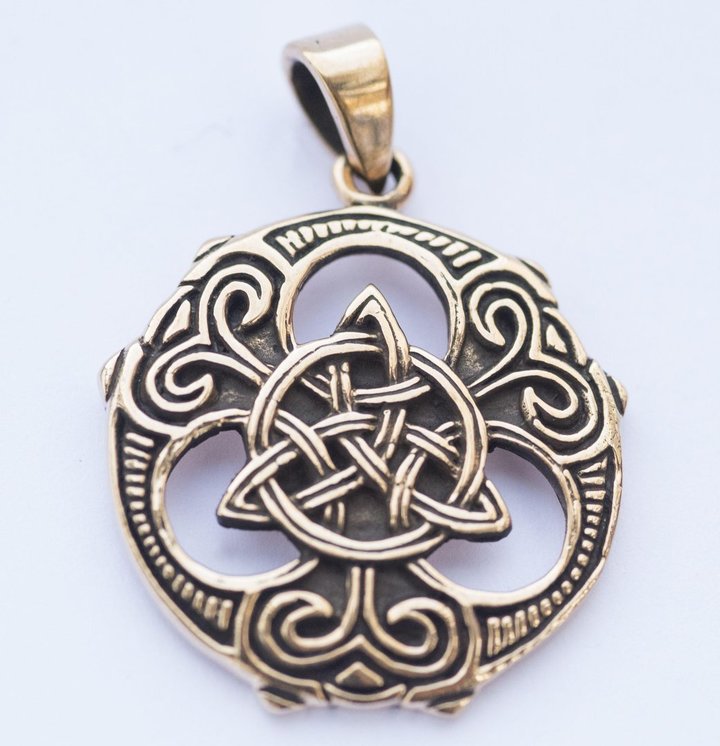 Schmuck Anhänger - ALIX - 3.2 cm - Keltische Triade - Bronze