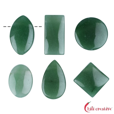 Aventurin Cabochon gebohrt verschiedene Formen 6er Set